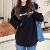 简约休闲百搭套头卫衣 卫衣 圆领字母刺绣设计春秋时尚 上衣女0.44