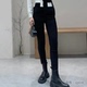 春秋款 铅笔裤 时尚 显瘦百搭小脚毛边 0.38 高腰镶钻弹力修身 牛仔裤
