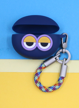 适用1MORE万魔S20Pro/S22舒适豆AI开放耳夹式蓝牙耳机保护套潮酷简约可爱萌卡通眼睛合金手挂绳连体硅胶软壳