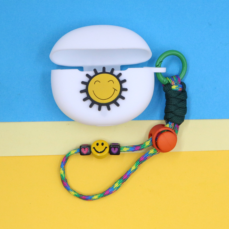 适用倍思MC1 Pro小云朵耳夹蓝牙耳机保护套MC1可爱小清新萌卡通太阳笑脸开心手绳挂饰防摔硅胶软壳