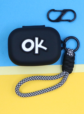 适用一加Buds3蓝牙耳机保护套个性黑白色潮酷简约英文字手绳挂饰充电仓盒连体防摔硅胶软壳