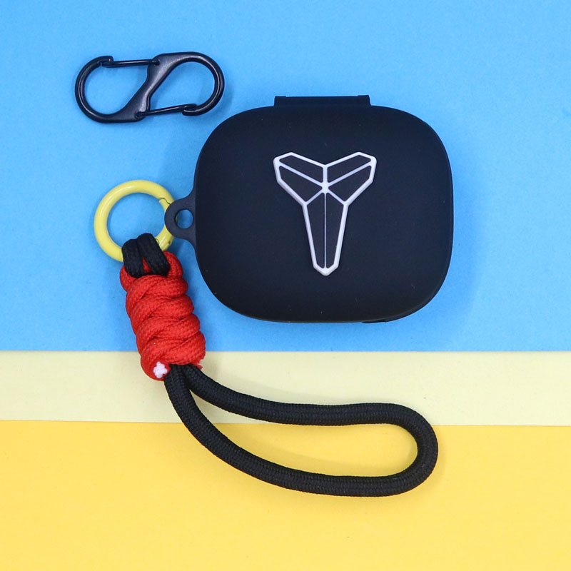 适用Redmi 红米Buds 6S蓝牙耳机保护套6PLAY活力版SE潮酷个性简约黑色风格编织手绳挂饰Buds5硅胶软壳