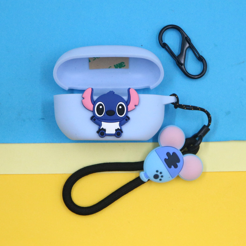 适用SONY索尼WF 1000XM5/XM4降噪豆蓝牙耳机保护套LinkBuds S潮酷小清新可爱萌动漫史迪仔奇卡通手绳硅胶软壳