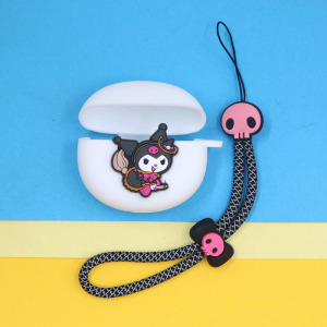 适用QCY Crossky C30S/C30耳夹式蓝牙耳机保护套C50可爱动漫卡通库洛米史迪奇反光手绳硅胶软壳