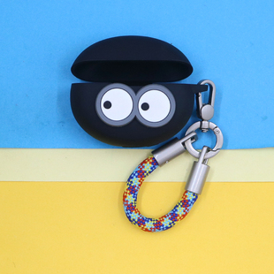 适用漫步者FitClip Ultra/XClip comfo clip Q耳夹式潮酷简约可爱萌卡通眼睛合金手指挂绳连体硅胶软壳