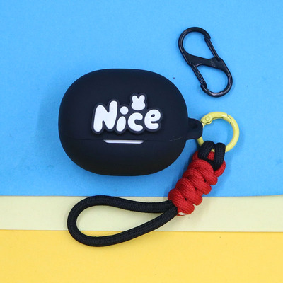 适用QCY MeloBuds N20蓝牙耳机保护套潮酷个性简约英文字手绳挂饰自带防尘塞连体硅胶软壳