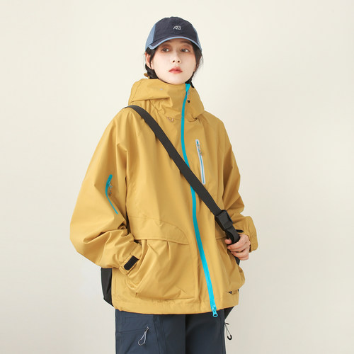 特氟龙三防冲锋衣连帽外套山系