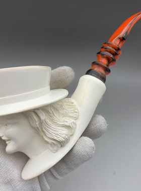 小猪烟斗全新海泡石土耳其Imet Bekler签名斗收藏品 大师手工