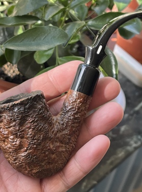 小猪烟斗二手石楠木意大利Castello OldSeaRock军插弯斗70年代初