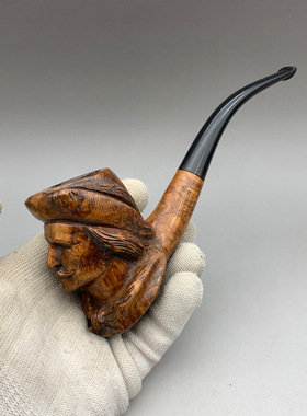 小猪烟斗二手石楠木 法国Bruyere Superieurs Paris手工雕刻士兵