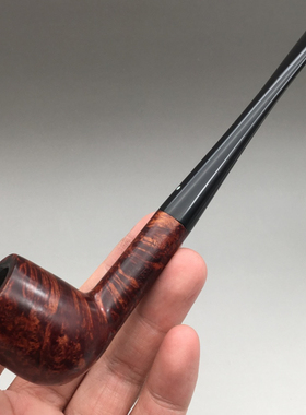 小猪烟斗 二手石楠木 英国Sasieni 一点 二战前花体鱼尾 长柄撞球