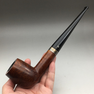 小猪烟斗 二手石楠木 英国Comoy 50年代前 超大撞球直斗 银环