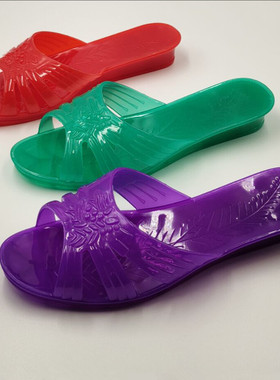 水晶拖鞋珠江联盟女夏果冻透明凉鞋妈妈浴室防滑坡跟厚底塑料凉拖