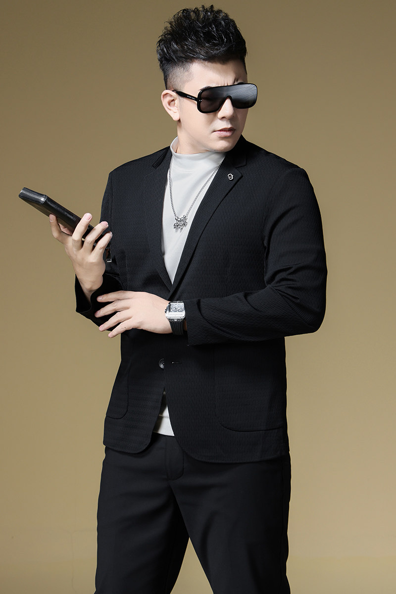 2025春季男士新款冰丝便西休闲时尚轻奢西装外套D228-5688-P195,男装西服套装,电商D228（原B310）
