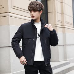 Winter men's down jacket short stand collar 90% white down youth warm jacket