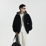 格雷系叠穿假两件连帽卫衣情侣休闲夹克外套J98-P95加棉P105-，男装夹克，星座918-1