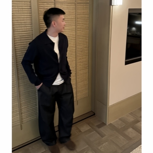 老钱风莱赛尔天丝亚麻混纺翻领立体纹理针织长袖开衫外套M817-P75图片