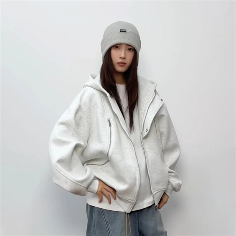 潮牌情侣外套连帽衫男女同款卫衣痞帅慵懒风早秋中性风W886-P75，女装短外套，星座918-1