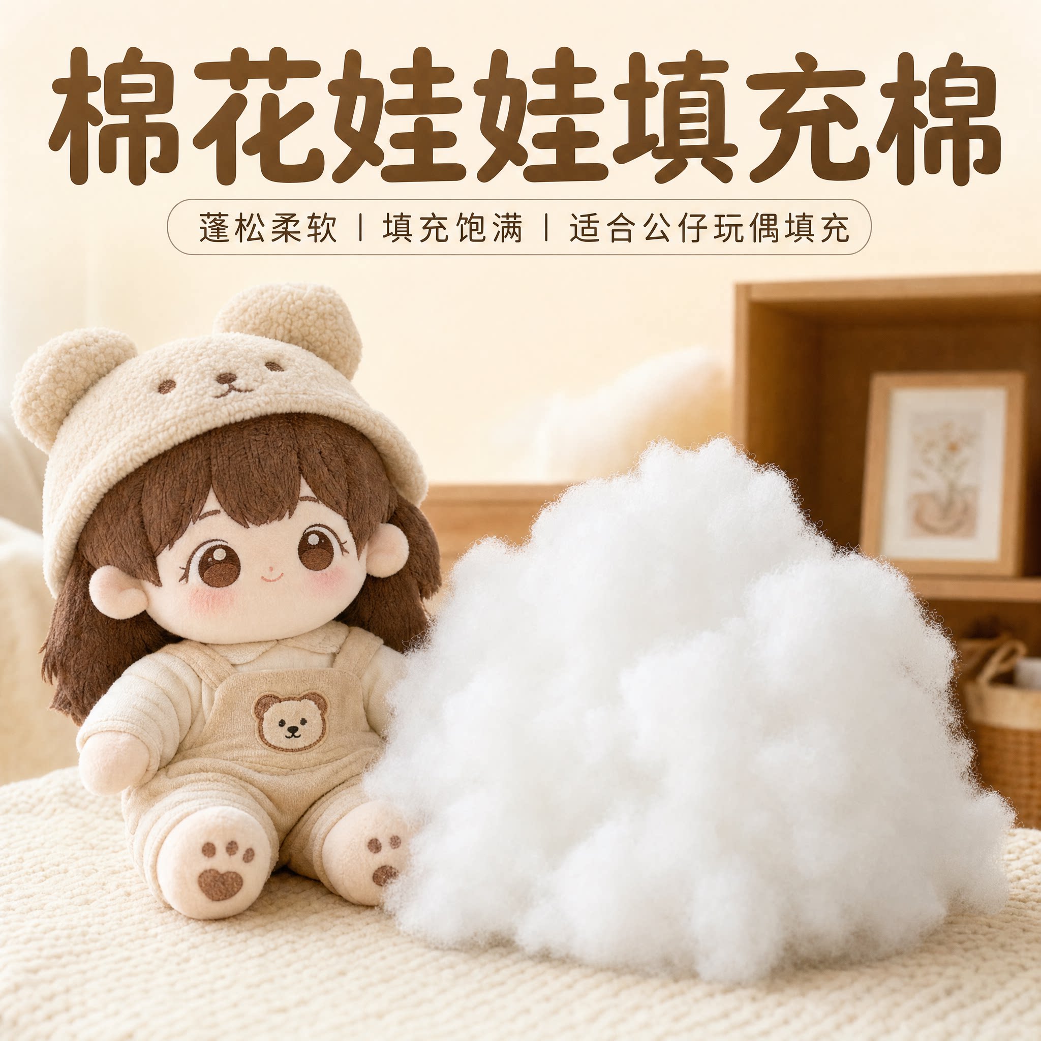 棉花娃娃填充棉公仔玩偶DIY手工抱枕靠垫填充物布娃娃钩织蓬松棉图片