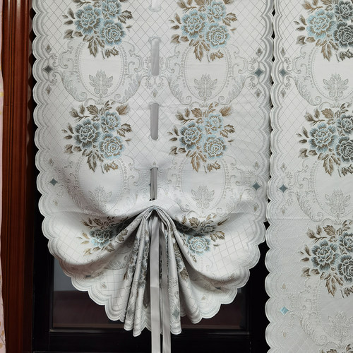 欧式复古提花窗帘遮光布提拉帘