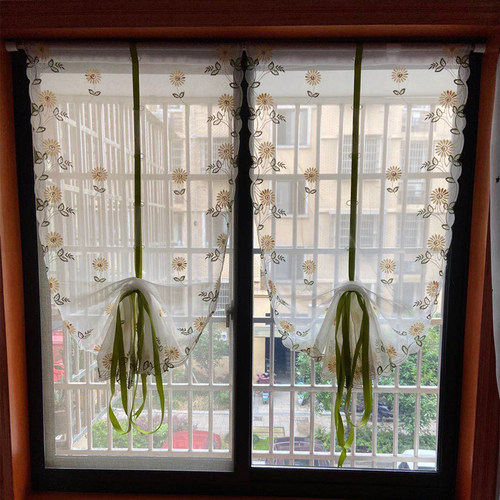 透明扇形免打孔隔断厨房装饰窗帘