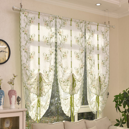 提拉帘雨丰装饰纱帘飘窗美式窗帘