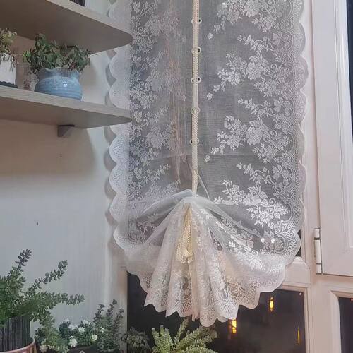 隔断门帘飘窗免打孔纱帘客厅窗帘