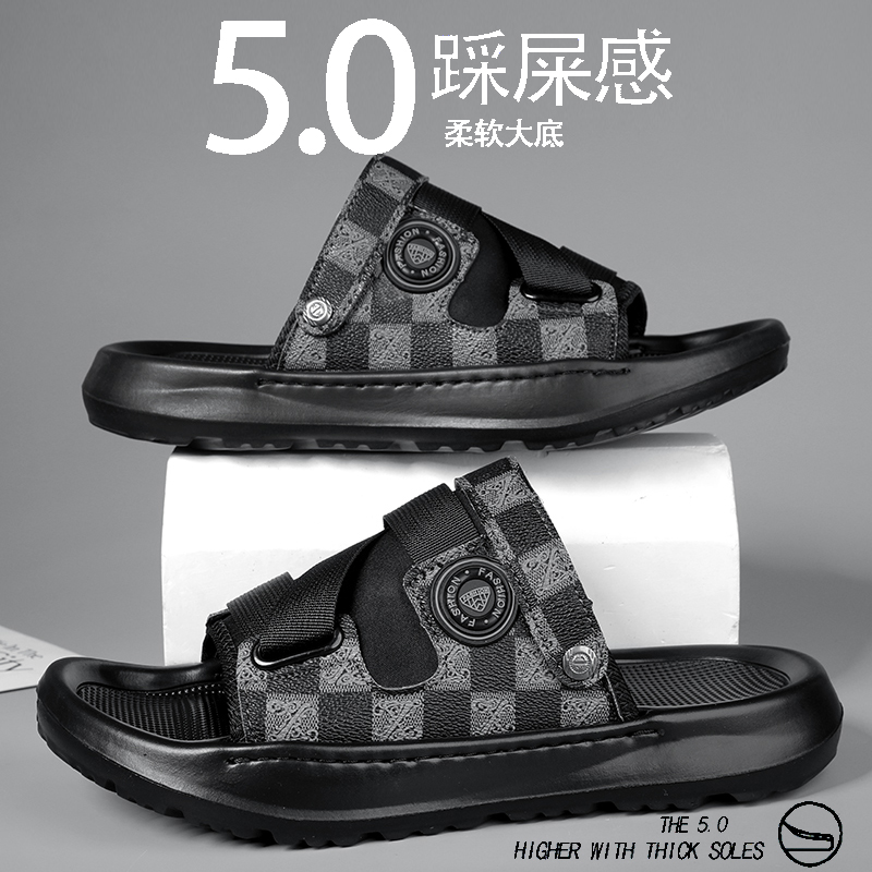 夏季男士一鞋两穿凉拖鞋 时尚软底户外休闲男式高级2025新款潮鞋