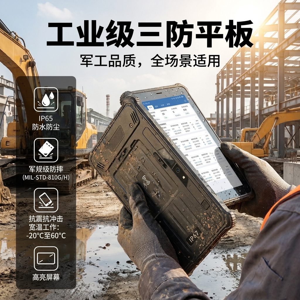 8/10寸工业三防平板电脑手持防爆加固终端麒麟鸿蒙系统车载高亮摔
