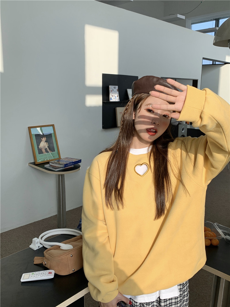 Real shot real price autumn and winter new love hollowed out sweater cover