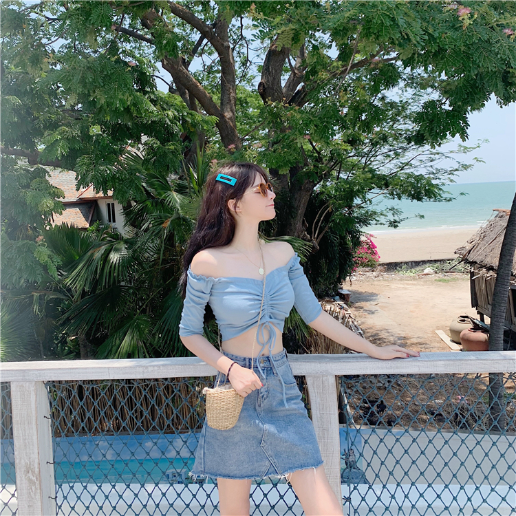 Real shot real price drawstring knitted suspender for women