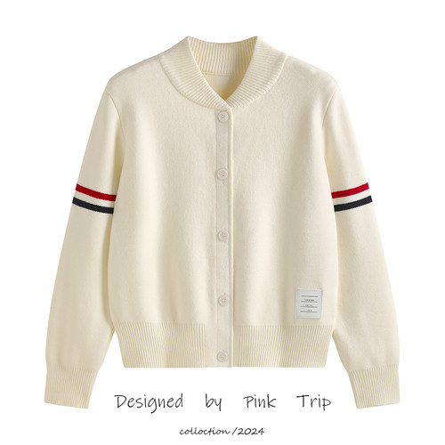 tb双标针织开衫棒球服