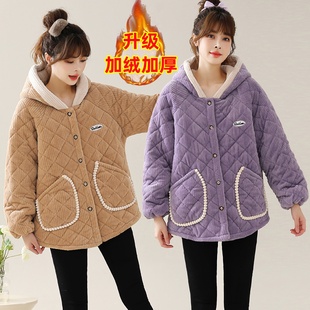 小个子罩衣短款女士外套秋冬款中年加绒加棉大码韩版时尚2025新款
