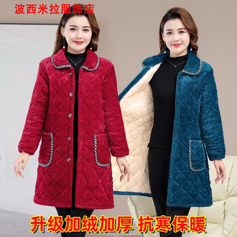 中长休闲宽松版棉衣棉袄加绒加厚