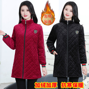 加绒加厚罩衣大人女士冬季 成人绒面外套 保暖拉链水晶绒围裙中长款