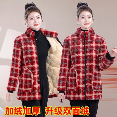 新款加绒保暖时尚罩衣加厚棉衣短款外套家居服女士小棉袄工作服