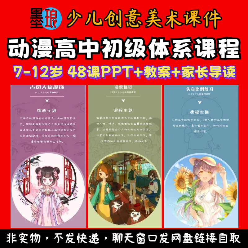 高中初级动漫体系课程-少儿童创意美术教案美育教学绘画课件PPT