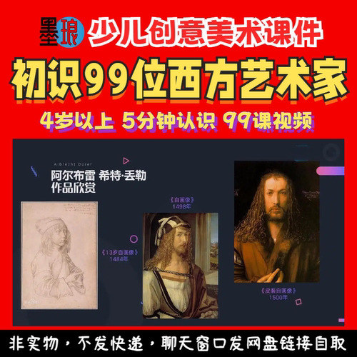 初识99位西方艺术家-少儿童创意美术5分钟美育绘画画大师简介视频