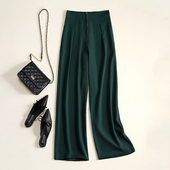 长裤 春秋新款 女简约气质拖地裤 宽松高腰显瘦阔腿裤 垂感休闲西裤