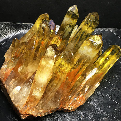 天然黄水晶簇原石原矿标本摆件