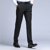 宽松西装 裤 高腰商务职业裤 男士 黑色直筒正装 子男垂感春春0204w