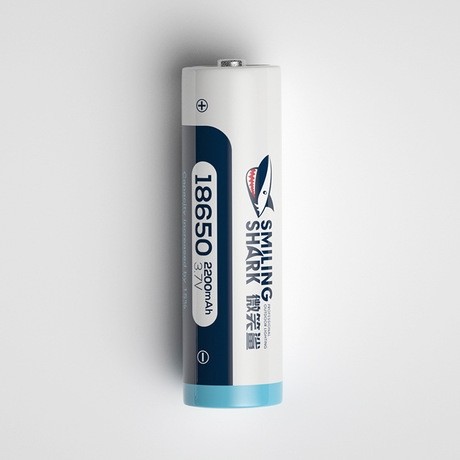 웃는 상어 18650 리튬 배터리 손전등 헤드 라이트 전원 충전식 배터리 3.7V 대용량 및 높은 내구성