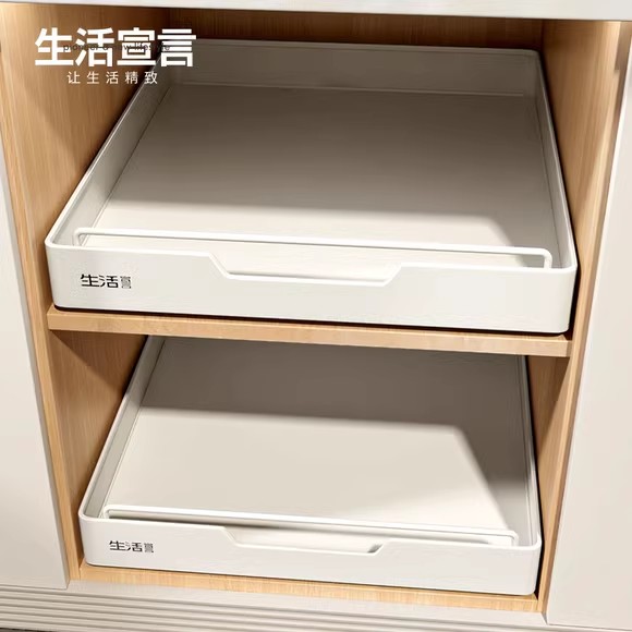 不锈钢碗碟收纳架橱柜抽拉盒