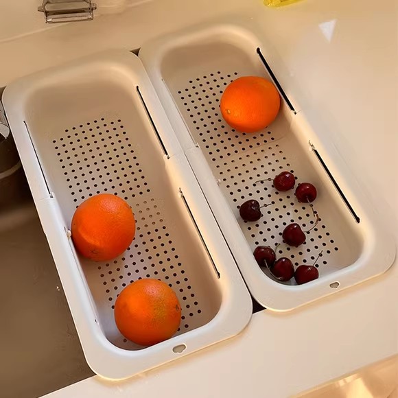 日本可伸缩沥水篮水果蔬菜滤水