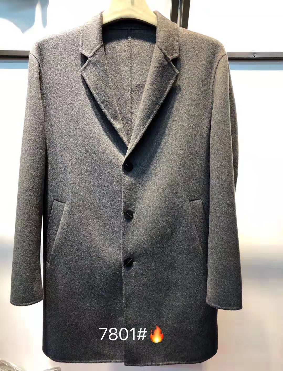 达依空间加肥加大码男士秋冬双面羊绒大衣简单大气商务款7801