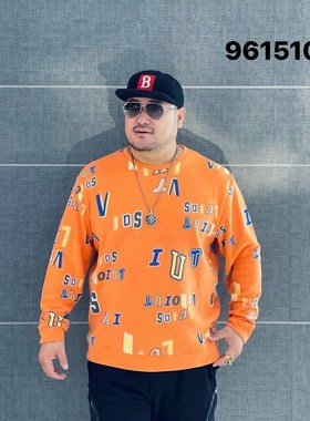 加大号卫衣达依空间春秋大码圆领卫衣字母印花上衣大号卫衣961510