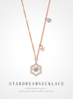 摩天轮跳动的锆石S925纯银项链女