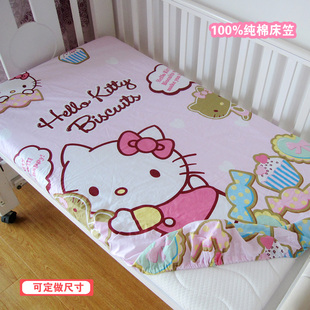 168儿童床笠纯棉薄椰棕垫卡通床罩保护套单件全棉 定做80 160
