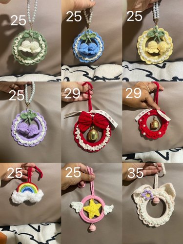 手工钩织毛线车载挂件包挂式迪士尼玲娜贝儿魔法小樱铃兰铃铛成品
