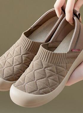 2026春季新款老北京布鞋女透气轻便软底防滑单鞋休闲一脚蹬妈妈鞋